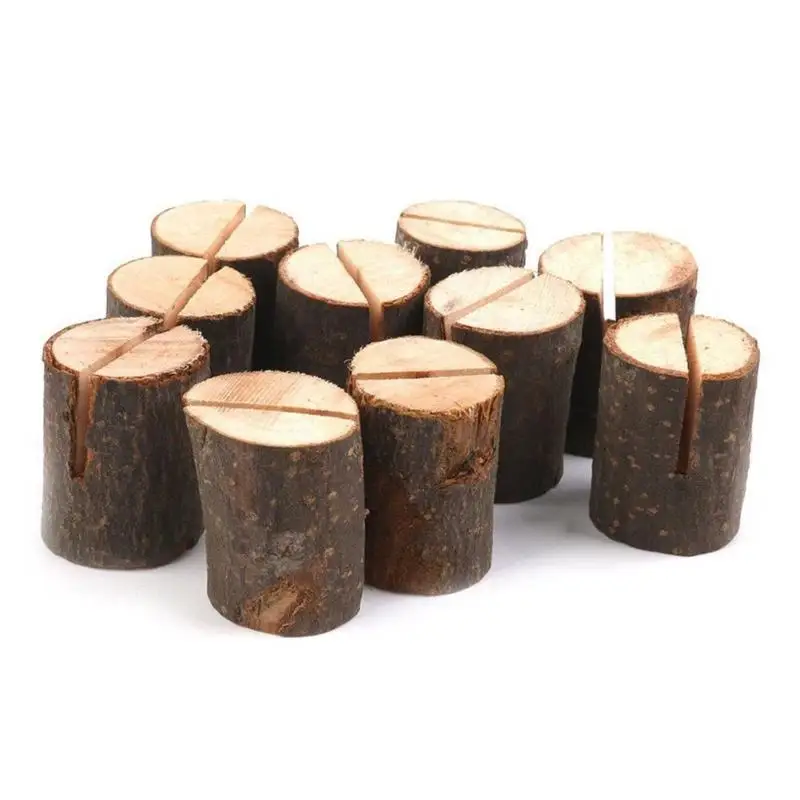 10pcs/Pack Wooden Name Card Photo Menu Holder Clip Wedding Party Decoration