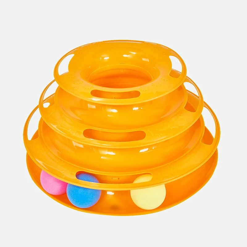 Трехуровневая игрушка для питомца кошки башня треки диск Кот интеллект аттракцион тройной диск игрушки для кошек мяч тренировка развлечение тарелка