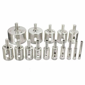 

15pcs/Set Electroplated Diamond Core Bits Ceramic Tile Hole Saw Granite Marble Drill Bits Cutting Tools High Quality