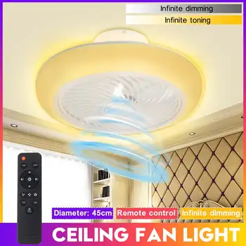 

Smart Ceiling Fan Fans with Lights Remote Control Bedroom Decor Ventilator Lamp 45cm Retractable Silent Multifunction LED