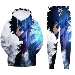Meu herói academia anime hoodies calças duas peças 3d cosplay merch sweatshirts e moletom terno roupas de treino esportivas