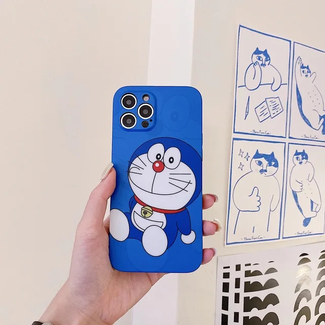 Classic Japanese Anime Doraemon Blue Phone Case For Iphone 7 8 Plus 12 11  Pro X Xs Max Xr Hd Cute Cartoon Imd Cover - Mobile Phone Cases & Covers -  AliExpress