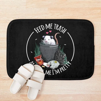 

Feed Me Trash Possum Opossum Cute Funny Trash Cat Bath Mat 3d Pattern Print Bath Mats Anti Slip Soft Washable Bathroom Mat