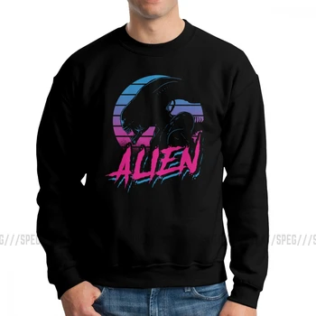 

Alien Eightees Sweatshirt Vaporwave Alien Covenant Men's Pullovers 100% Cotton Vintage Crewneck Tops Premium Quality Hoodies