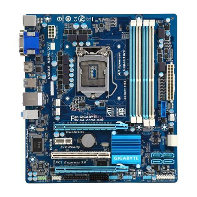 For GIGABYTE GA-Z77M-D3H Computer USB3.0 SATA III Z77M-D3H Motherboard LGA 1155 DDR3 For Intel Z77 Z77M Desktop Mainboard Used best motherboard for office pc