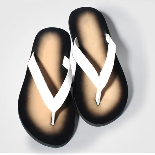 Белый slippers casual white breathable native brown outdoor fashion designer flip flop slides shoes men sandals leather summer slip on - Цвет: Белый