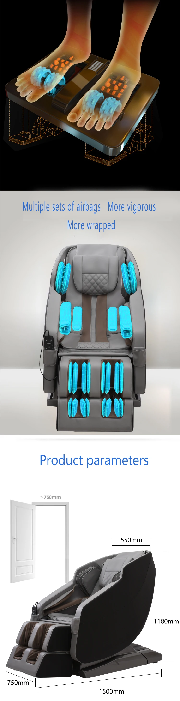 Автоматический коммерческий домашний сканер кода обмен массажное кресло SL rail robo