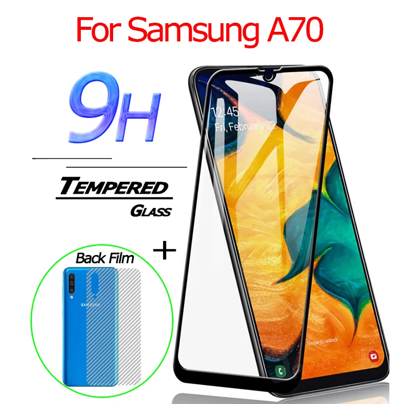 A70 2-IN-1 Передняя+задняя стекло Samsung Galaxy A50 70 30 40 закаленное стекло на Samsung A50 защитное стекло Samsung A70 стекло самсунг а30 а40 стекло на самсунг а70 защитная пленка самсунг а50 защитное стекло Samsung-A50 glass - Цвет: A70 2-IN-1
