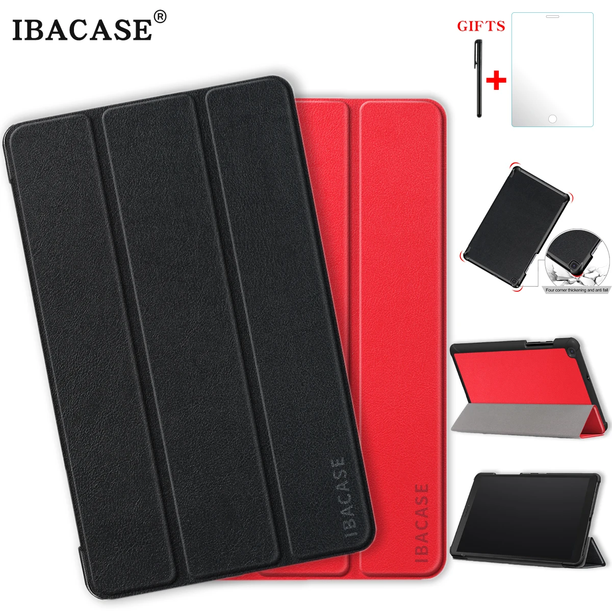 

Case for Samsung Galaxy Tab A 8.0 2019 T290 T295 T297 Tablet case Stand Cover Luxury PU Fashion color case