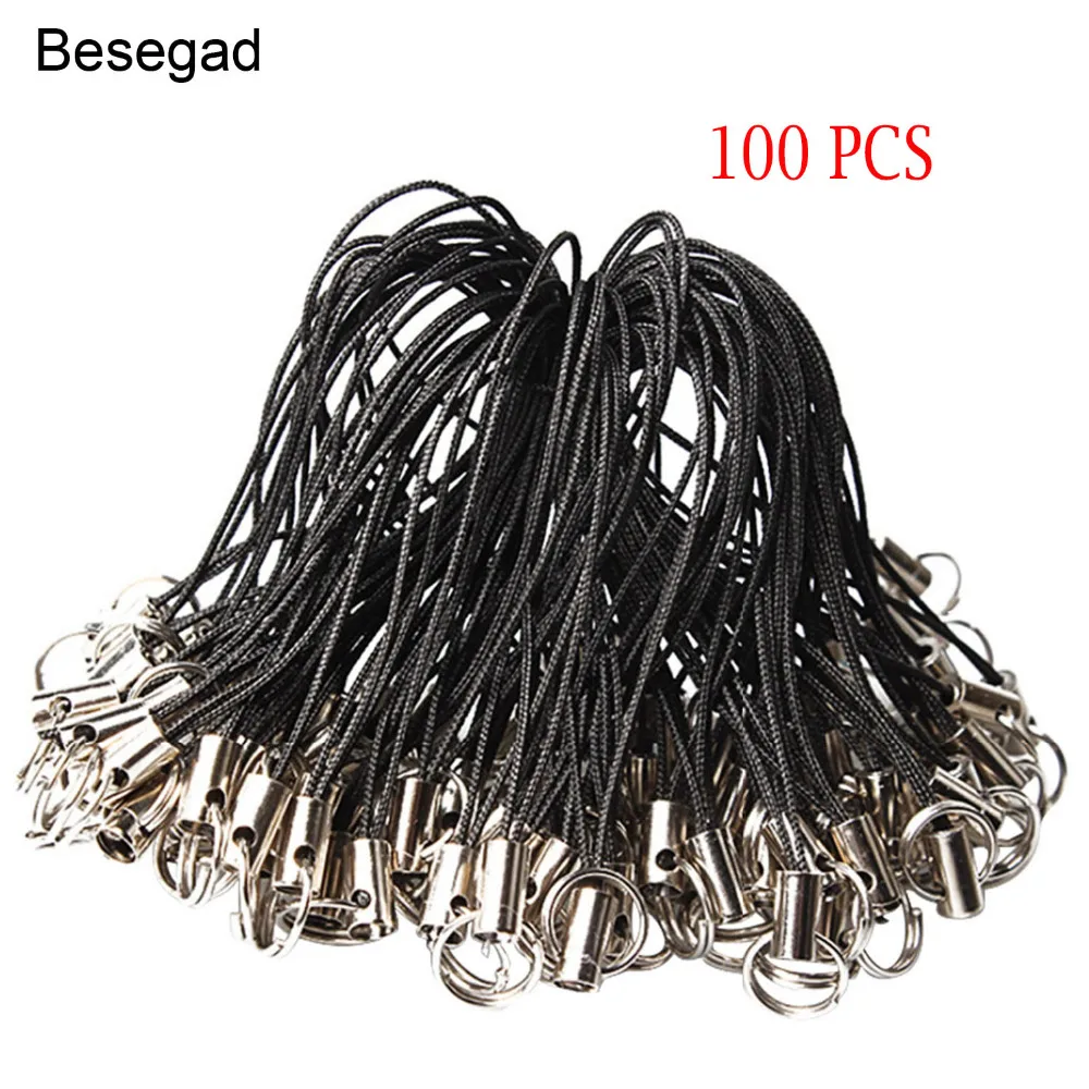 Besegad 100 шт. DIY ювелирные изделия шнур для сотового телефона ремешок держатель