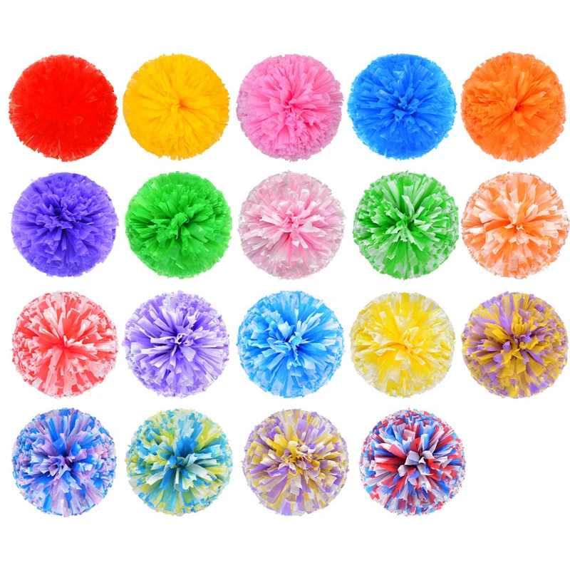 2 piece Colorfast Cheerleader Cheerleading Pom Poms Cheerleading Pompoms Cheer Pom Majorettes Hand Flower Aerobics Balls Sports