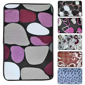 

Home Decor Anti-slip Coral Fleece Absorbent Doormat Printing Bathroom Floor Rug Bedroom Kitchen Entrance Print Floor Mat
