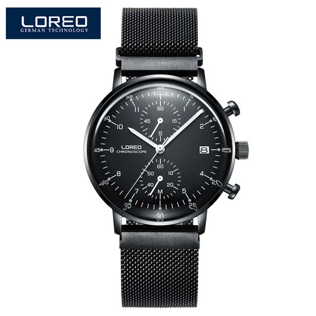 Luxury Brand Men Steel Waterproof Luminous Casual Quartz Watches Calendar Sapphire Crystal Military Sport Wristwatch Reloj - Цвет: Black