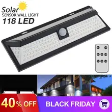 Пульт дистанционного управления 1000LM 118 светодиодный светильник на солнечной батарее PIR датчик движения водонепроницаемый IP65 270 градусов Уличный настенный светильник для парка и сада