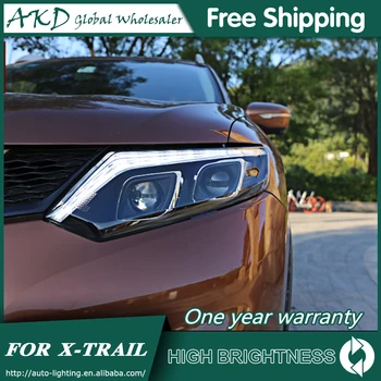 

Headlights For Car Nissan X-trail 2014-2016 DRL Day Running Light Head Lamp LED Bi Xenon Bulb Fog Lights Tuning Car Accessory