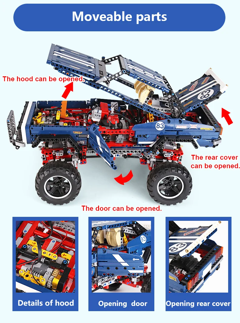 DHL 20011 Technic автомобиль с дистанционным управлением, электрические внедорожные транспортные средства, строительные блоки, игрушки, совместимые с 41999 автомобилями, детские игрушки