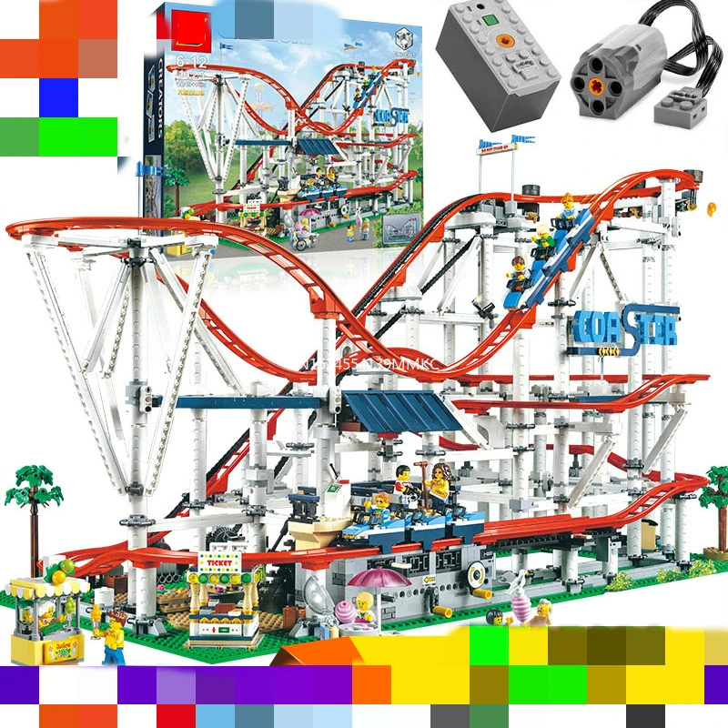 

Compatible 10261 15039 Roller Coaster Technic Buidling Blocks Bricks creator expert Educational Toys Gifts With Motor