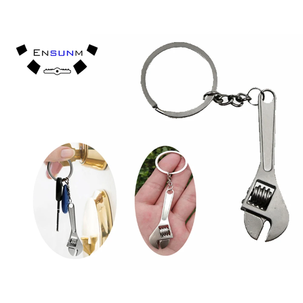 

wholesale 1pcs portable Spanner Mini Keyfob Accessories Metal Keychain Camping Keyring Pocket Multi Tools Wrench Pendant