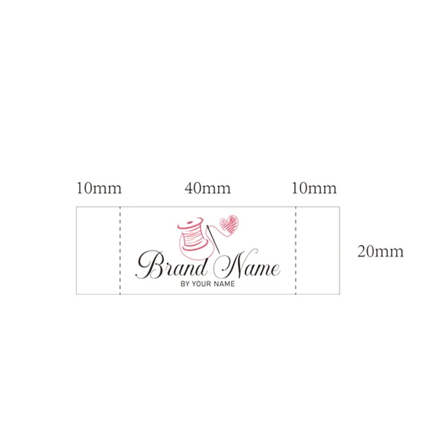 100pcs Custom Sew on Name Labels for Clothing Made with Love Personalized Tags for Bags Dress T-Shirt 3/4 x 2 1/2 (20mm x 60mm)