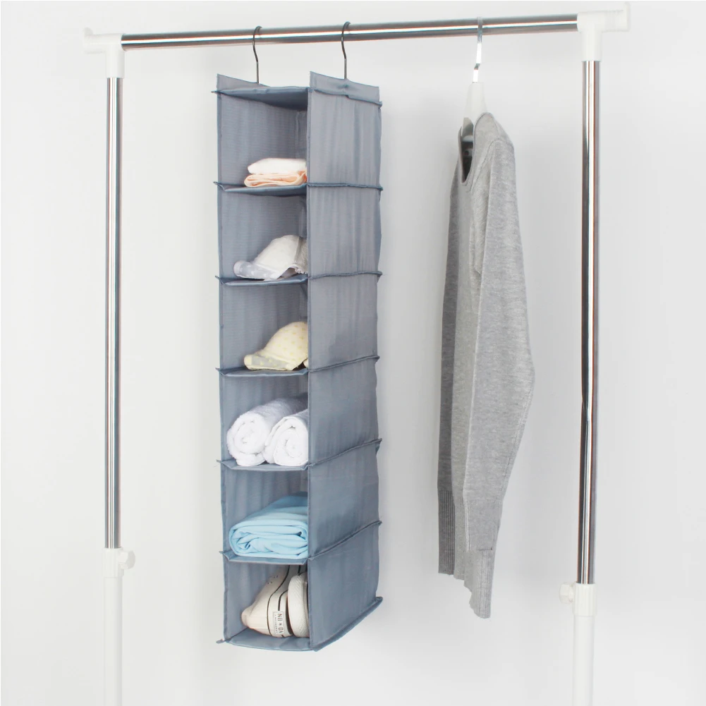 Oxford Cloth Closet Organizer Hanging Wardrobe Organizer Storage Bag Closet Shelf Cloth Hanger Rack Container Clothes Storage