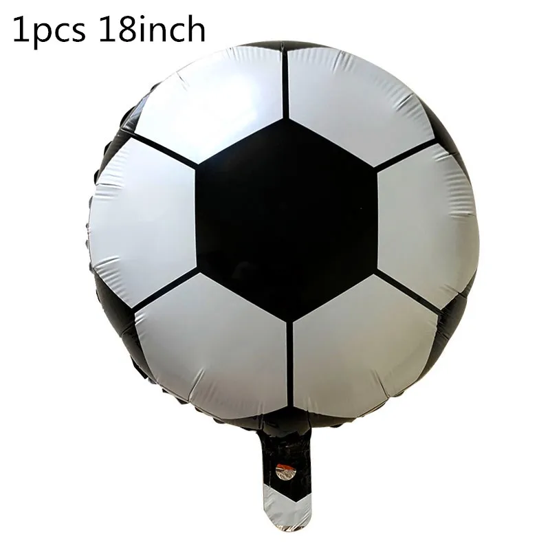 1pcs 18inch Foil 13 шт./лот, 18 дюймов, круглые футбольные фольгированные шары, Детские воздушные шары для дня рождения, для спортзала, вечерние гелевые шары для футбола, 10 дюймов, белый, черный, декор из латекса - Цвет: 1pcs 18inch Foil