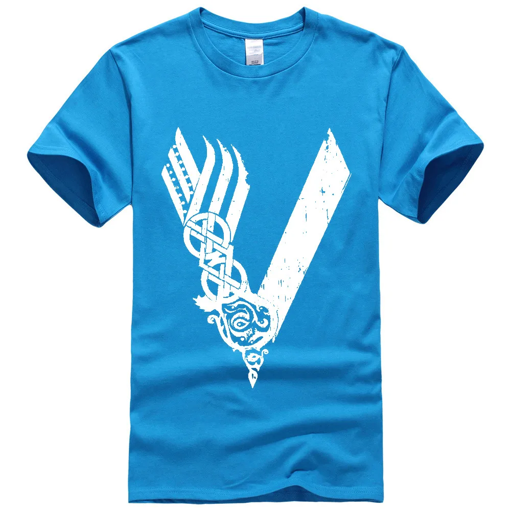Midnite Star Vikings Odin футболка homme camisetas мужские новые футболки с коротким рукавом модная одежда для викингов для мужчин harajuku - Цвет: lightblue5
