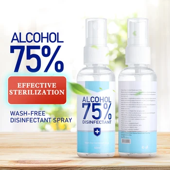 

60ml 75% Alcohol Disinfection Spray Rinse Free Hand Sanitizer Liquid Antibacterial Disinfection Sprayer Health Care Home Office