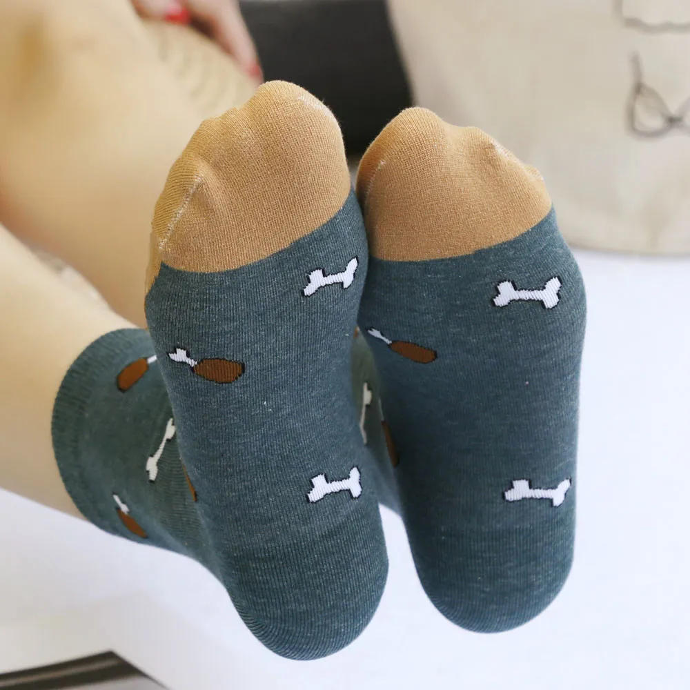 Женские носки с рисунками животных; хлопковые носки; L0731