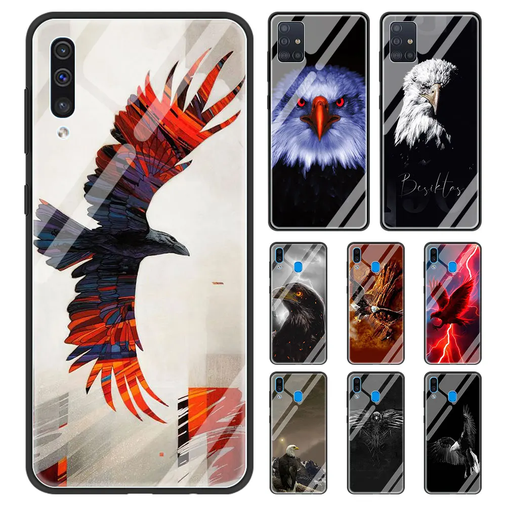 С принтом в виде орла стекло чехол для телефона Samsung Galaxy A51 A50 A71 A72 5G A70 A21s A31 M31 A30 A91 A40