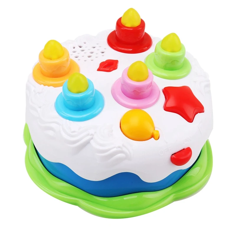 Kids Birthday Cake Toy for Baby& Toddlers with Candles and Music, Gift Toys, for 1-5 Years Old Boys and Girls