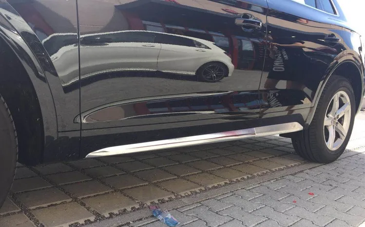 Для Audi Q5 2019 ABS Хромированная Боковая дверь Молдинг для тела отделка юбка