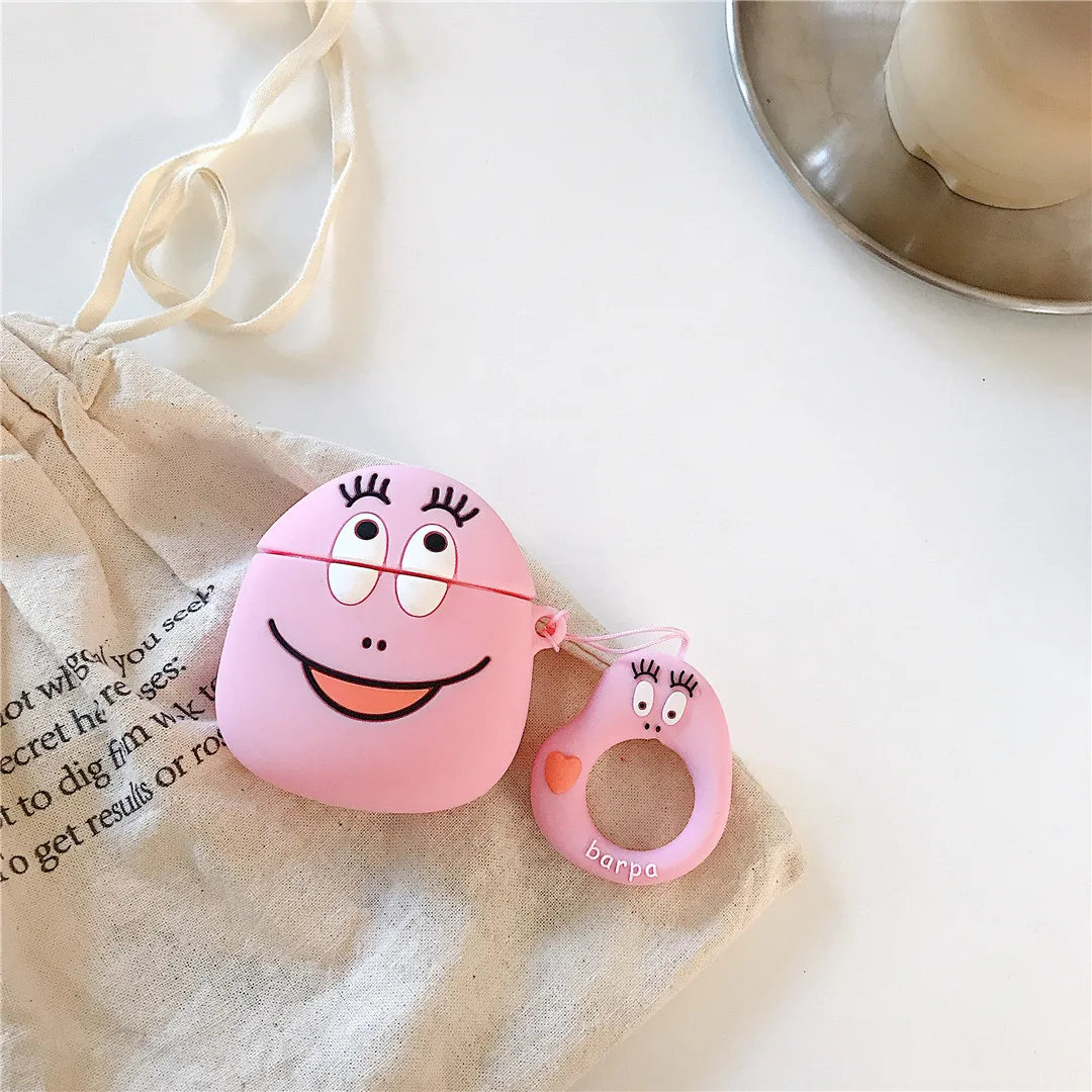 Забавный милый 3D мультфильм Barbapapa силиконовый мягкий чехол для Apple Airpods 1/2 чехол беспроводной Bluetooth защитный чехол для наушников