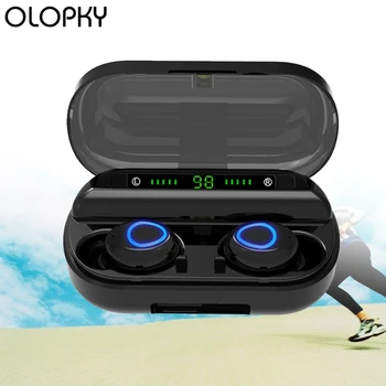 

TWS Bluetooth 5.0 Earphone With Microphone LED Display Wireless Bluetooth Headphones Earphones Waterproof 1200mAh Charging Case