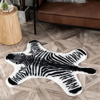 

tiger zebra Leopard printed Rug Cow Leopard Tiger Printed Cowhide faux skin leather NonSlip Antiskid Mat Animal print Carpet