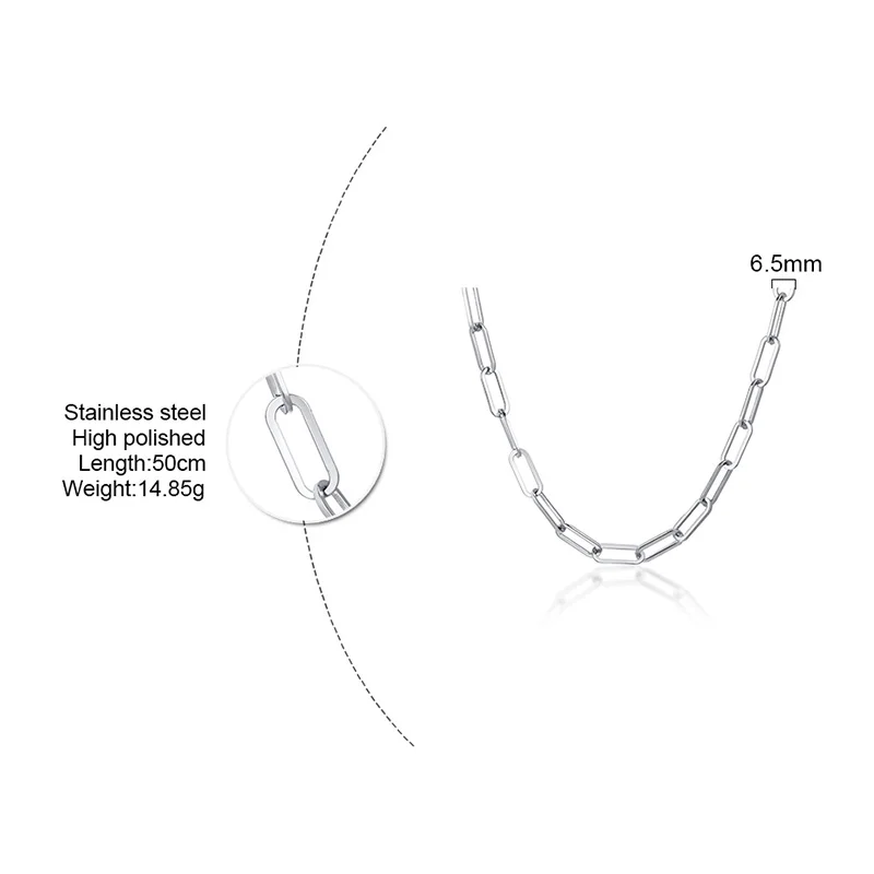 MEN ALTA CAPTURE CHARM NECKLACE STAINLESS STEEL RECTANGLE PAPER CLIP LINK LIGHT MACHINE CHAIN CHOKER MENS JEWELRY 20 INCH