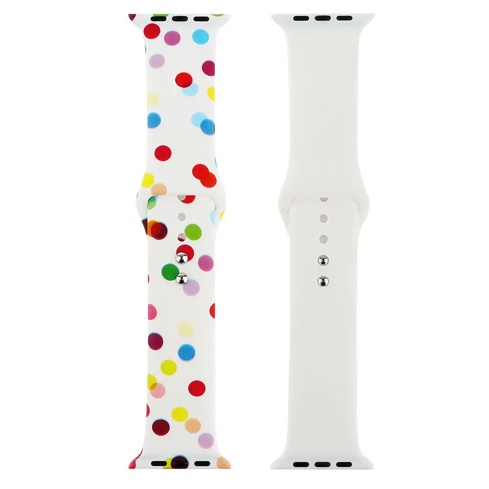 Сменный спортивный ремешок для Apple Watch Band 5, 4, 44 мм, 40 мм, силиконовый браслет с цветочным принтом для iWatch Series 3, 2, 1, 42 мм, 38 мм