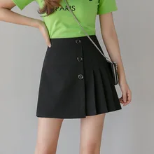 Classic Black Pleated Chiffon Skirt Women Solid High Waist Slim Mini Skirts Summer Irregular Sexy Pleated Skirt Girls Jupe Saias