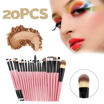 

20Pcs Professional Makeup Brushes Pack Complete Make-up Lip Liner Foundation Concealer Make Up Brushes Tools Essential Sets