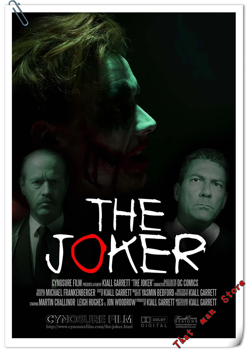 Joker домашний плакат ясное изображение клоун наклейки на стену украшение дома высококачественный рисунок белая мелованная бумага домашний арт бренд - Цвет: Темно-серый