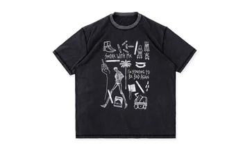 

2019Arnodefrance ADF HELL WAS BORING Printed Women Men T shirt Hiphop Streetwear Cotton Casual T shirts tees