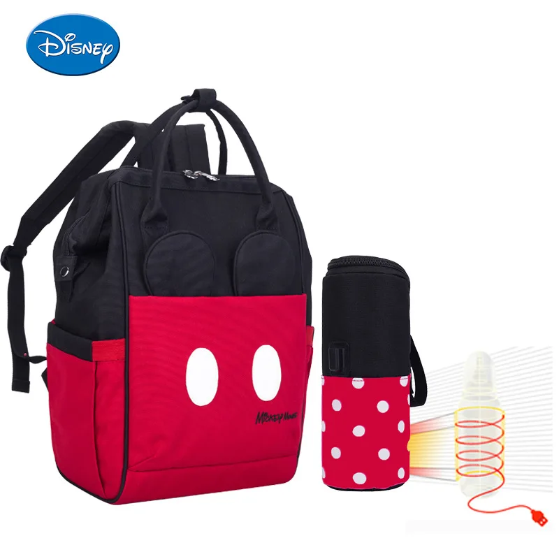 Disney сумка для мамы сумка для подгузников USB электрическая кружка для нагрева грелка Минни Микки Маус рюкзак для путешествий водонепроницаемый уход за ребенком