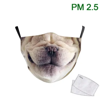 

New Style Dog Mouth Print Mask Fabric Face Mask Washable Reusable PM 2.5 Protective Dust Mask Outdoor Mouth-Muffle