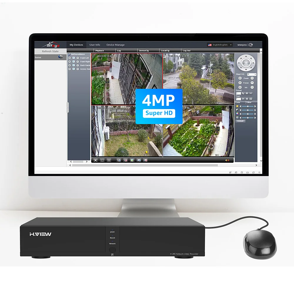 H. View H.265 48V Poe Nvr Poe Ip Камера видео Регистраторы 4Mp Xmeye видеонаблюдения Системы 4/8Ch Dvr наблюдения для ведения съемок вне помещения Регистраторы Onvif
