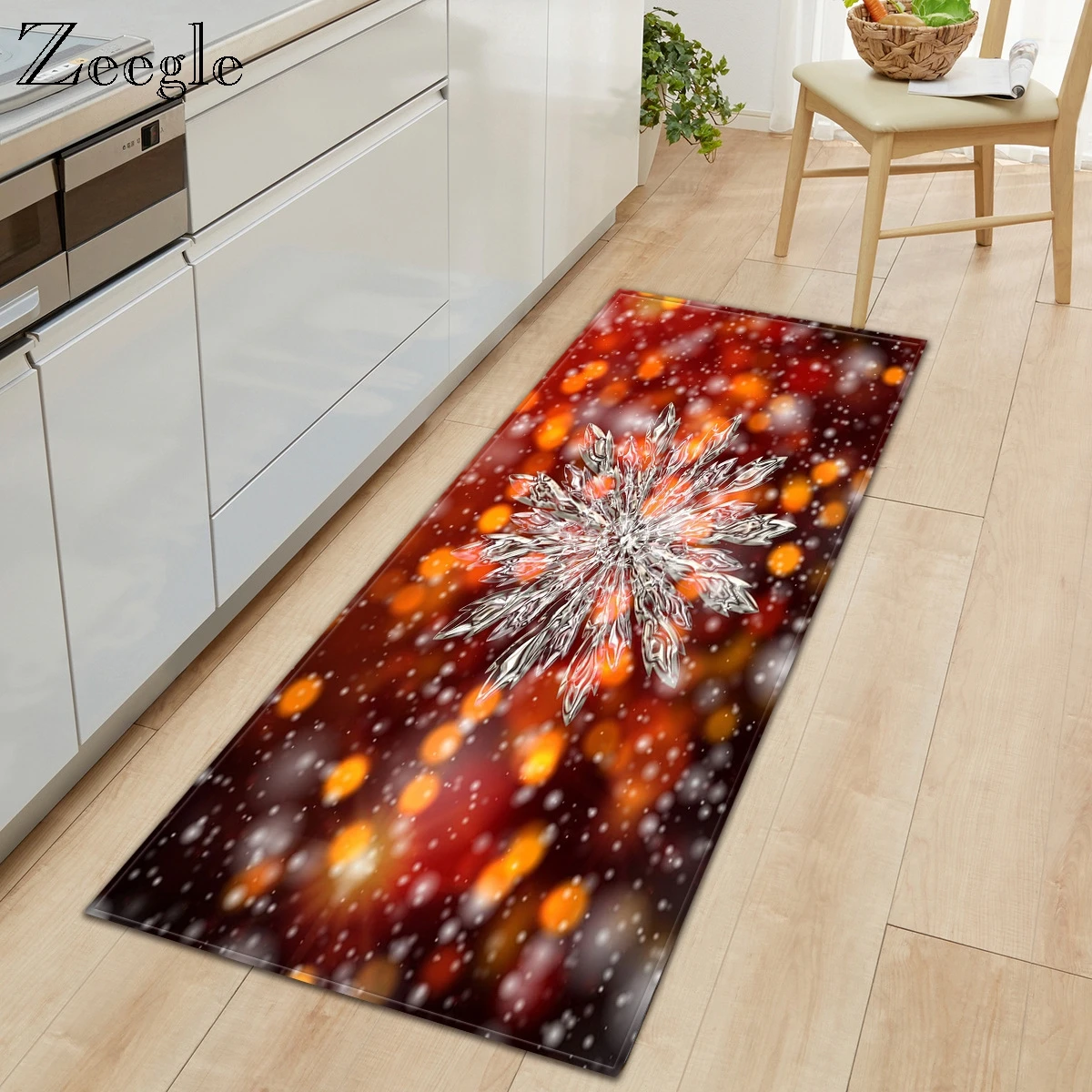 Zeegle Creative Long Carpet for Living Room Christmas Kitchen Mat Soft Doormat Bathroom Living Room Floor Mat Hallway Foot Rug