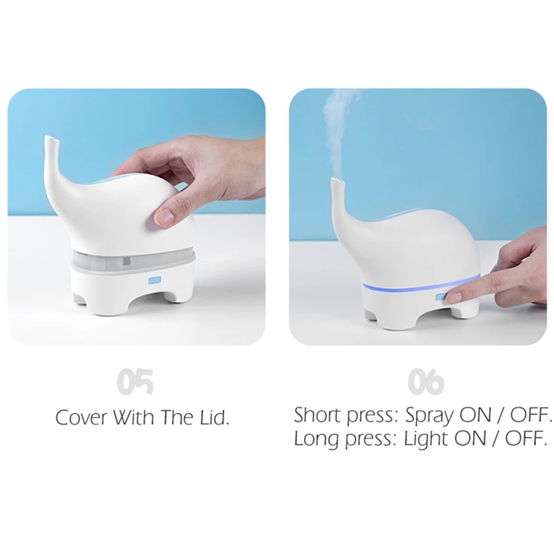 USB Смешной слон ультразвуковой диффузор эфирного масла цвет Светодиодный