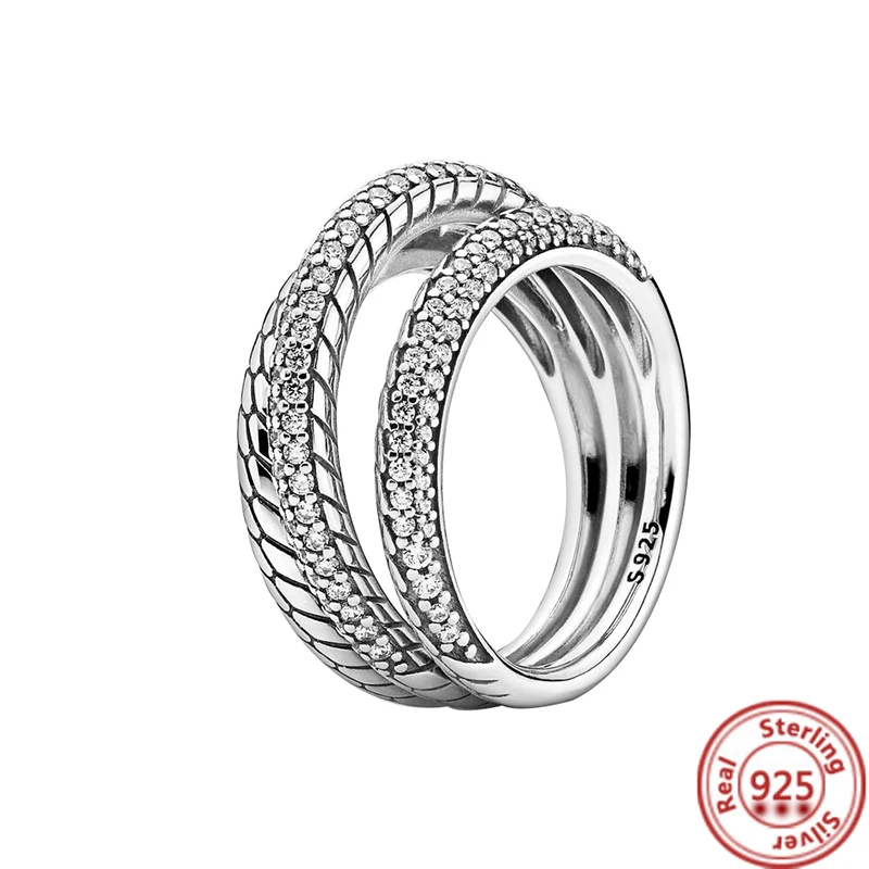 925 Sterling Silver Sparkling Stackable Infinite Heart Flower Ring For Women Silver Rings silver rings