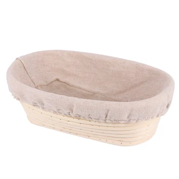 

1 Sets Oval Shape Proofing Basket Bread Fermentation Proofing Basket Rattan Sourdough Container with Fabric Liner Cover