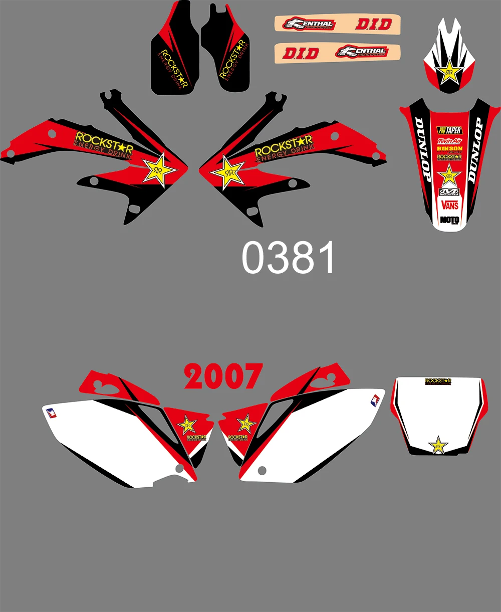 

4 STYLES Motorcycle Dirt Bike PIT Bike GRAPHICS BACKGROUNDS DECALS STICKERS FOR HONDA CRF250R CRF250 2006 2007