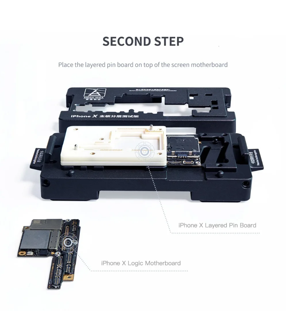 Qianli Mega-idea iPhone X XS XSMAX материнская плата iSocket Jig логическая плата Быстрый тестовый держатель плат для ремонта материнской платы