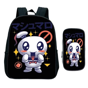 

Children Cute Ghostbusters Kindergarten School Bag 2pcs-Set with Pencil Bag Child Anime Bookbag Kids Funny Cartoon Backpack Gift
